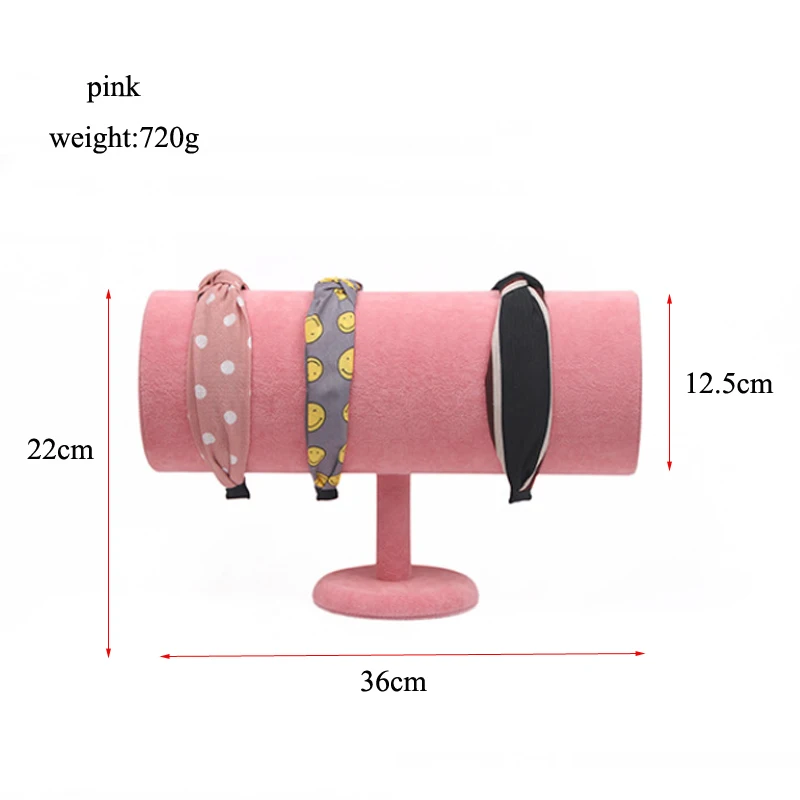 

Розовый бархатный ободок для волос, повязка на голову, держатель, органайзер для украшений, декоративные браслеты, ожерелья, витрина для хранения