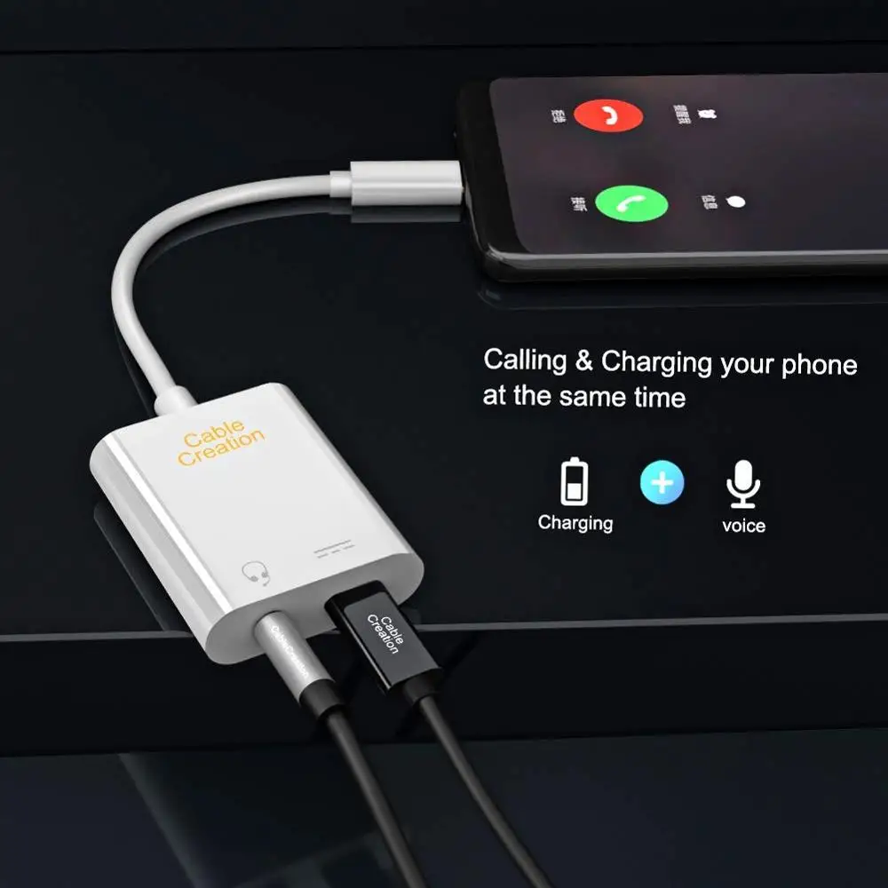 Кабель Переходник USB C на 3 5 мм Aux CableCreation 2 в 1 Тип до разъем для наушников аудио