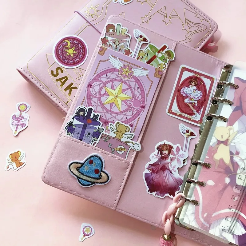 

Anime Sakura Card Captor Action Figure Printed Paper Handbook Magic Notebook Lovely Moon Star Diary Book Stationery Set 3 Styles