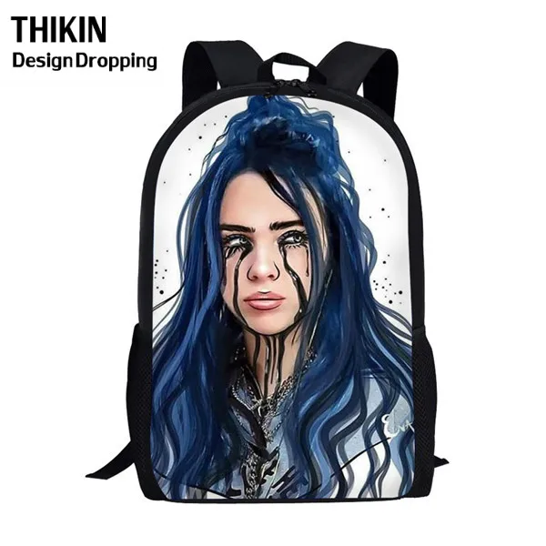 THIKIN Новые 3 шт./набор Billie Eilish школьные сумки для подростков мальчиков и девочек хип-хоп детский школьный рюкзак Rapper Женская Повседневная сумка - Цвет: as picture