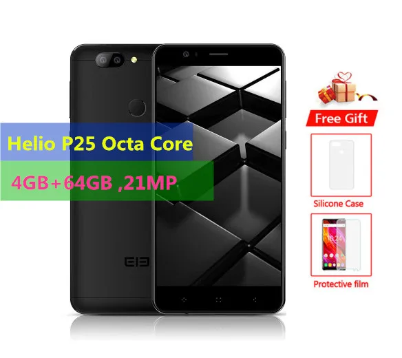 Черный ELEPHONE P8 mini 4G мобильный телефон 4 Гб+ 64 Гб MTK6750T Восьмиядерный Android 7,0 16,0 Мп отпечаток пальца ID 5," 4G мобильный телефон - Цвет: Черный