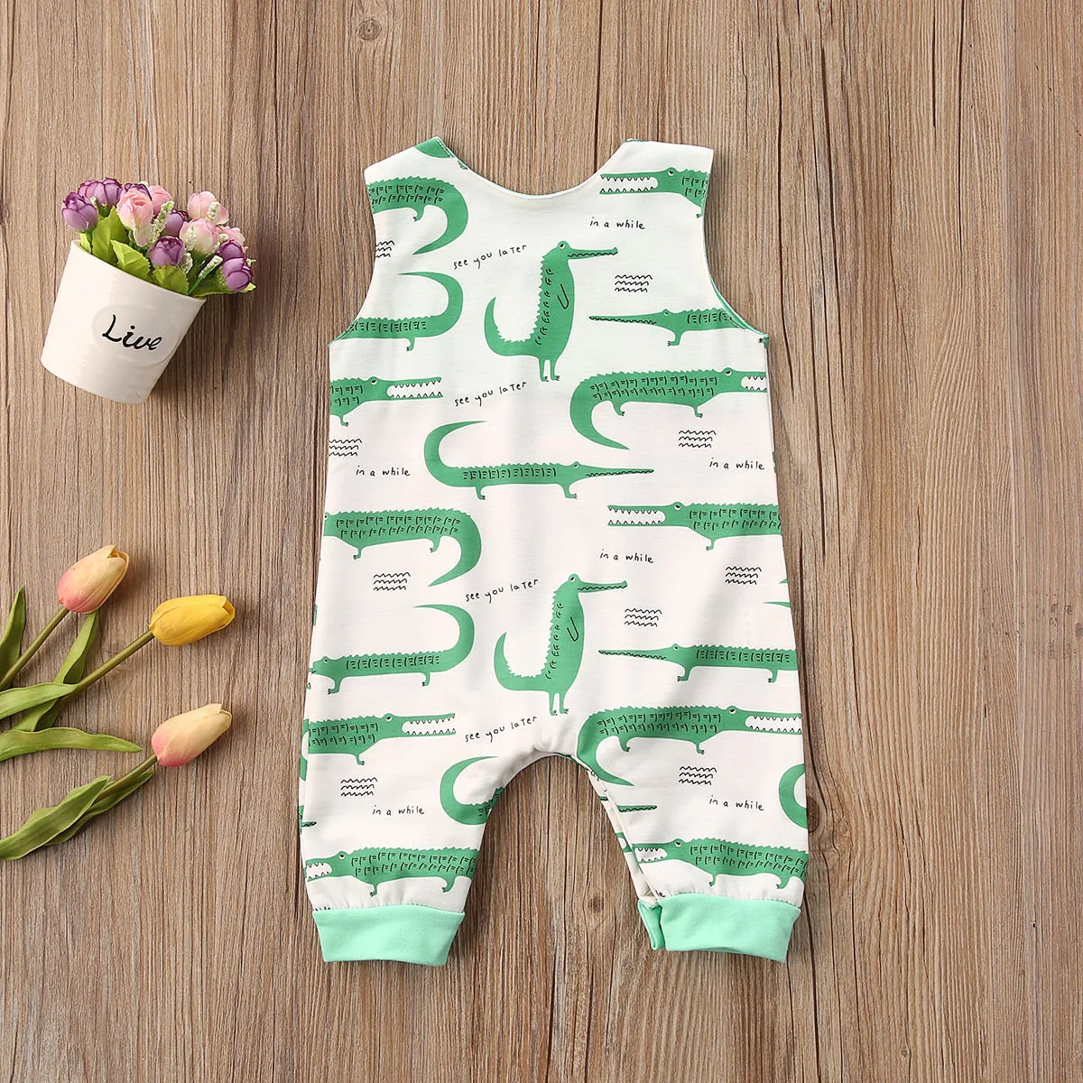 

0-3Y Infant Toddler Baby Girls Boys Clothes Rompers Sleeveless Cartoon Cotton Jumpsuits Clothes
