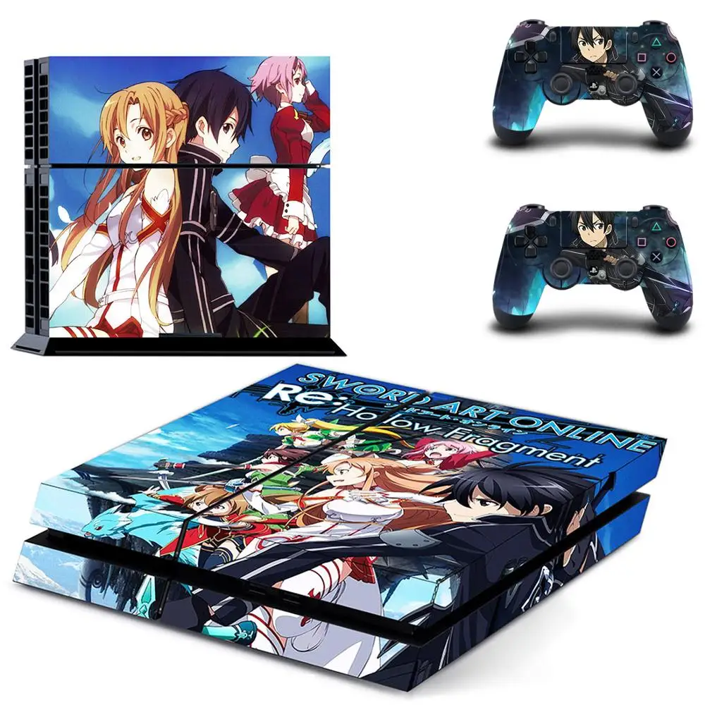 Sword Art Online SAO Full Cover Faceplates PS4 Skin Sticker Decal For PlayStation 4 Console & Controllers Vinyl | Электроника