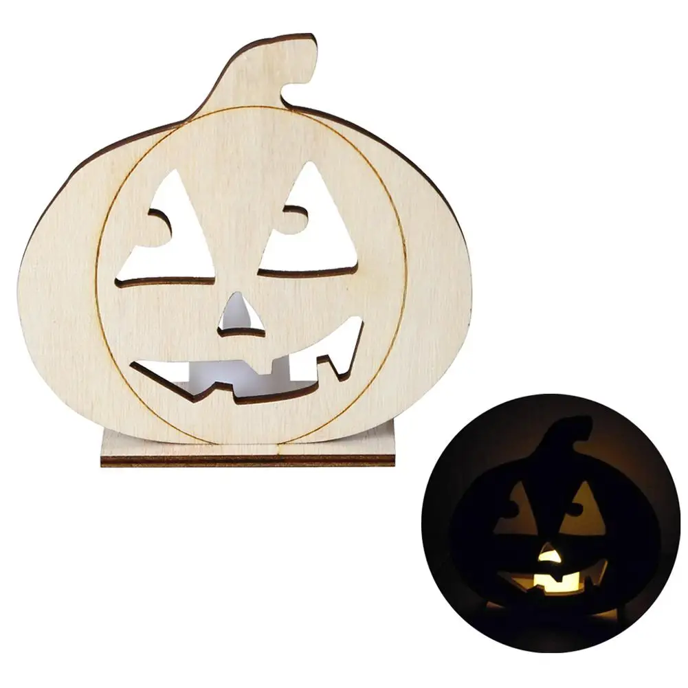 Деревянный светодиодный светильник в форме черепа/тыквы/кота украшение для дома