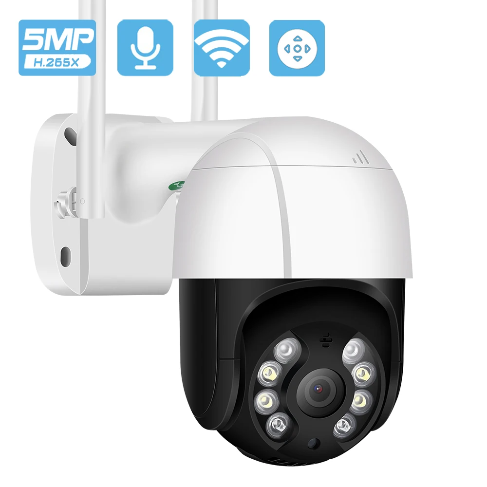 

5MP H.265+ Auto Tracking PTZ Wifi IP Camera Outdoor 1080P HD 3MP Wifi Camera Wireless Audio AI Human Detect Security CCTV Camera