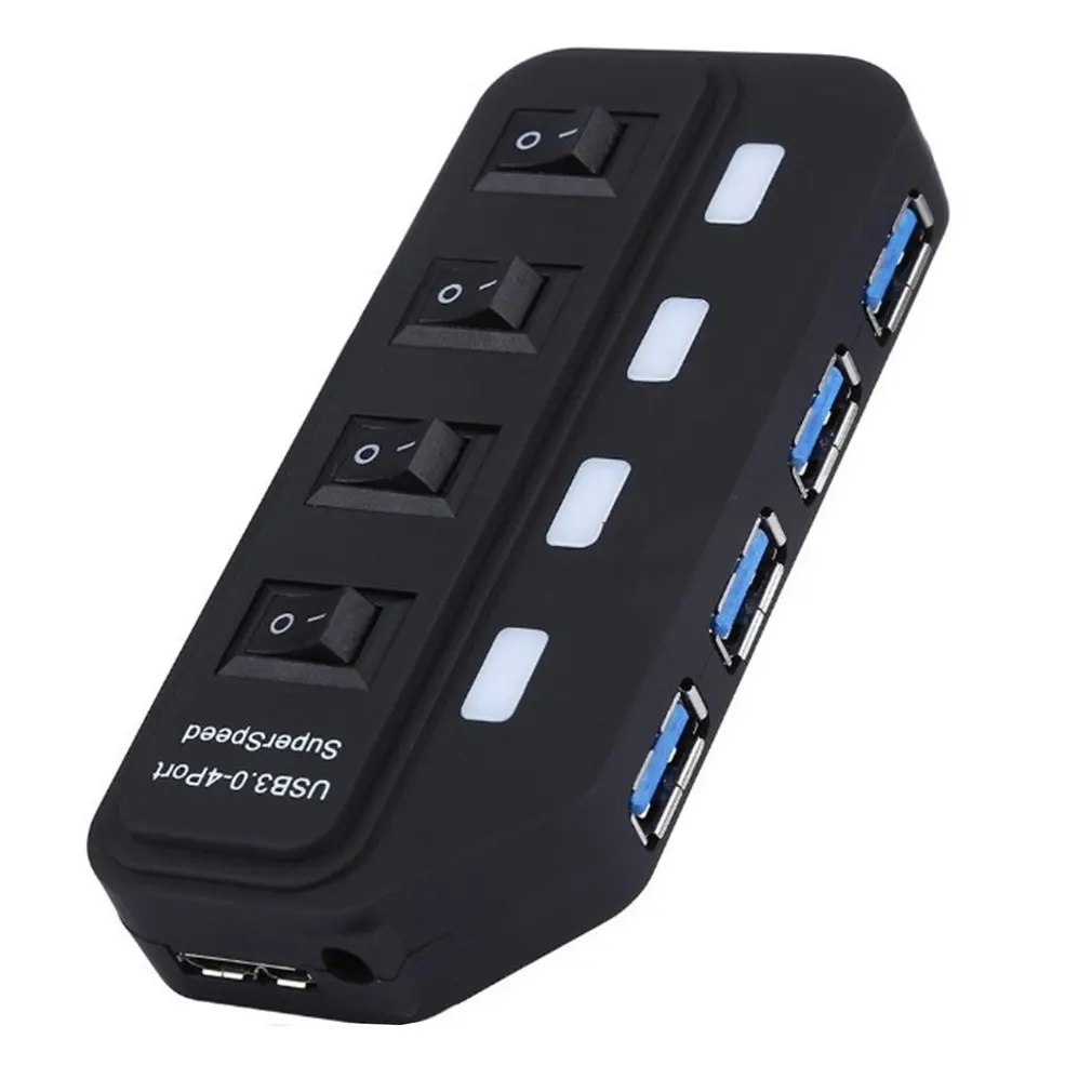 Супер Скоростной USB 3 0-4 порт концентратор разветвитель вкл/выкл переключатели +