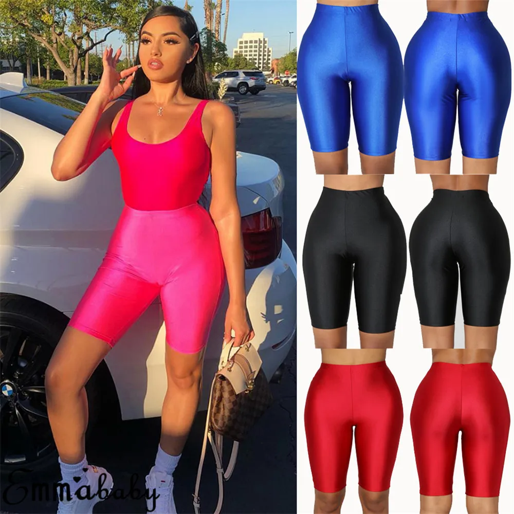 

Women Cycling Bike Shorts Stretch Basic Short Solid Black Shorts For Women Skinny stretch summer cycling trousers Female Pants