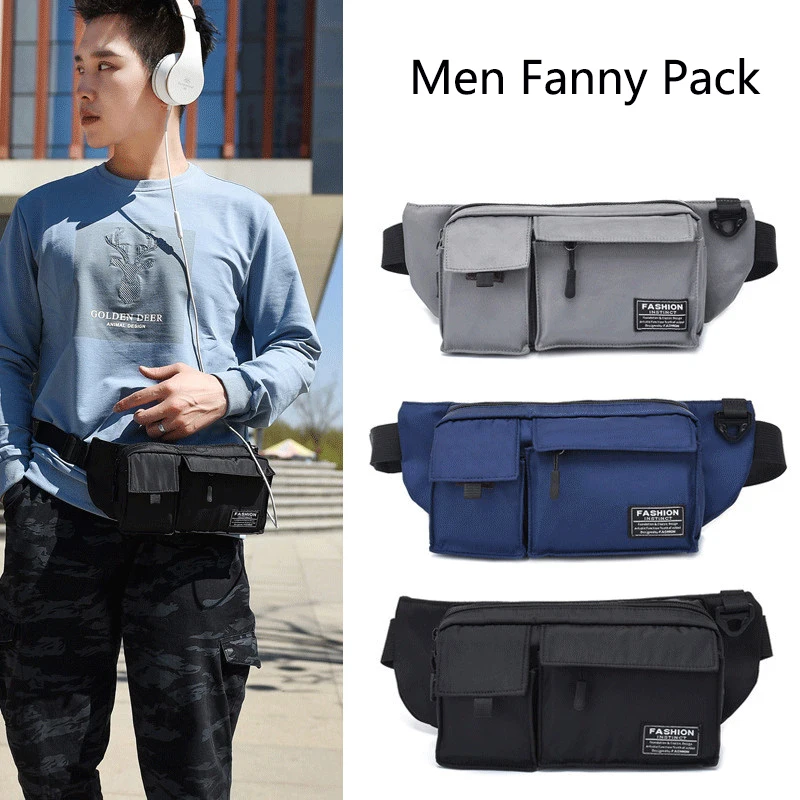 

Mihaivina Outdoor Waist Belt Bag Men Fanny pack Waterproof Crossbody Bag Casual Unisex Traveling Bumbag Shoulder Chest Bags