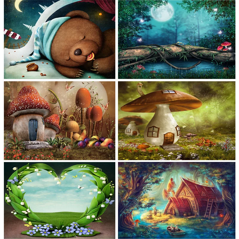 

SHENGYONGBAO Art Fabric Dream Forest Castle Fairy Tale Children Photography Backdrops Photo Background Studio Props 21405FMX-03