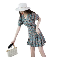 summer floral dress female 2021 new small design first love skirt super fairy thin student skirt