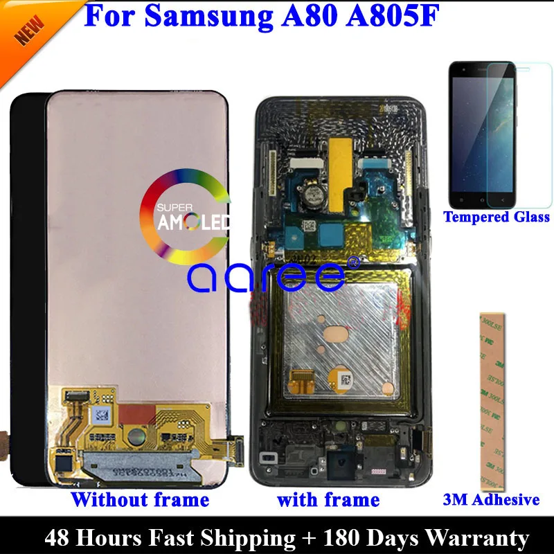 

Супер AMOLED Оригинальный ЖК-дисплей для Samsung A80 LCD A805 ЖК-дисплей для Samsung A80 2019 A805F ЖК-экран сенсорный дигитайзер сборка