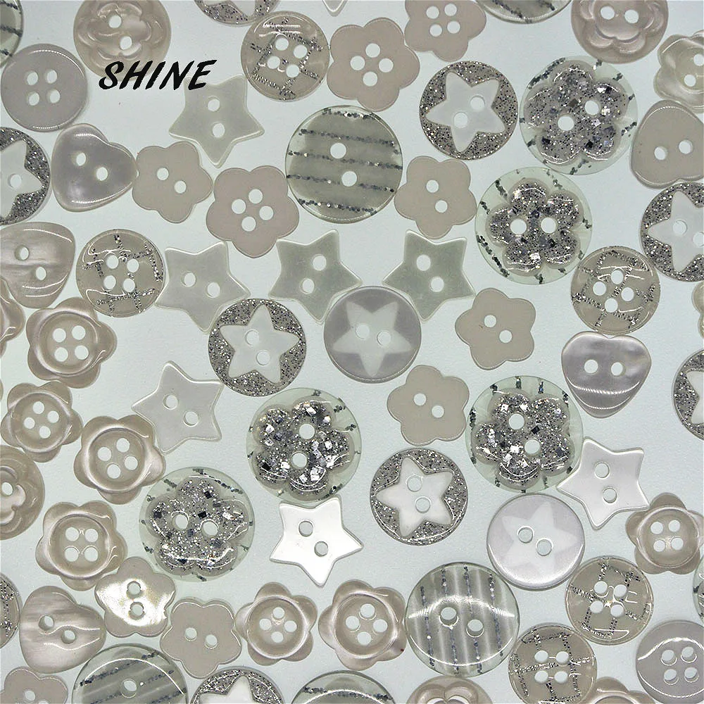 SHINE бренд 100 шт 15-25 узоров смешанный произвольно круглая кнопка 12-15 мм для детской