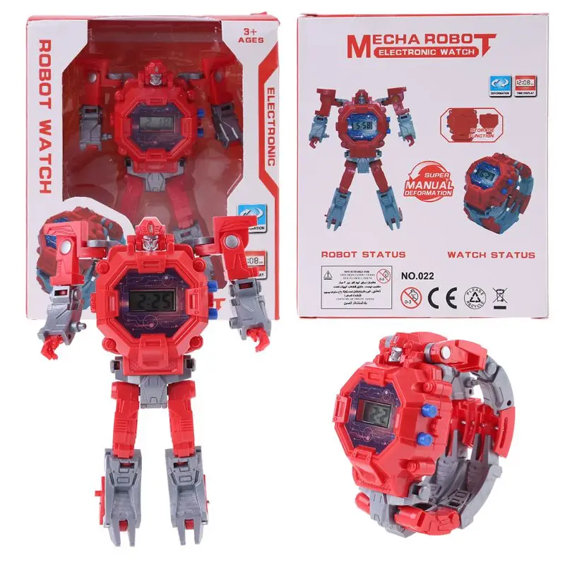 Часы-робот деформирующиеся детские электронные наручные роботы-трансформеры