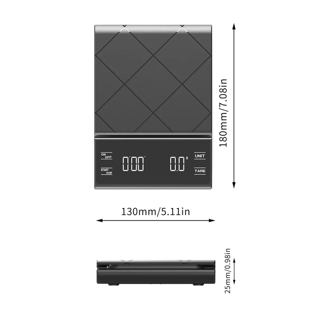 

3kg Digital Coffee Scale Food Electronic Scale Kitchen Scale With Timer For Manual Brew Pour Over Coffee Drip Or Espresso