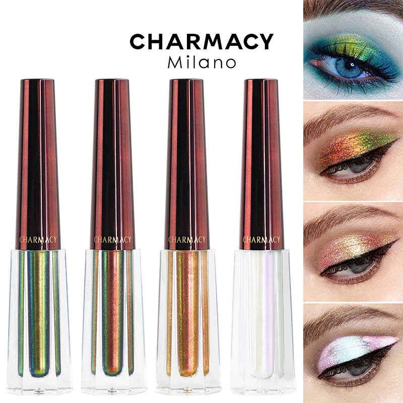 

CHARMACY 4pcs Liquid Eyeshadow Set Chameleon Pigment Eye Shadow Stick Long Lasting Cosmetics Color Changeable Shiny Eye Makeup