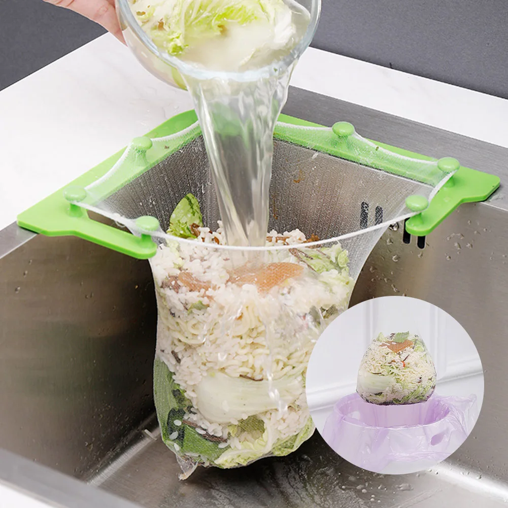 

50Pcs Triangle Drainage Rack Kitchen Sink Corner Filter Net Hanging Net Special Leftovers Filter With 50 Storage Bags