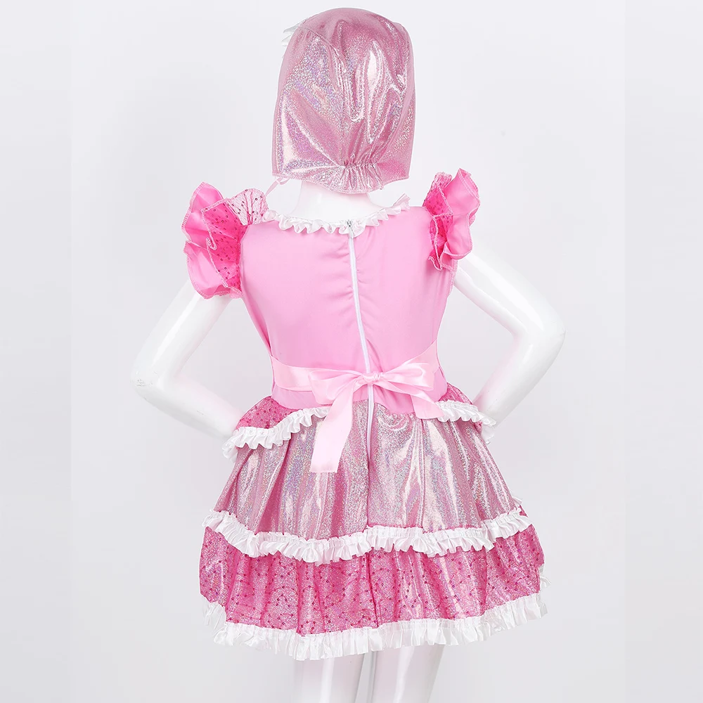 Балетное платье для девочек Одежда танцев плиссированное с короткими рукавами и