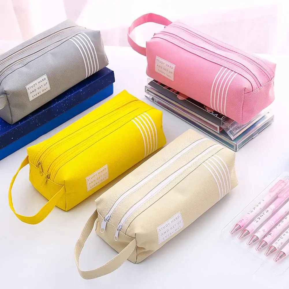 

Oxford Cloth Double Layer Pencil Case Pen Bag School Stationery Storage Pouch