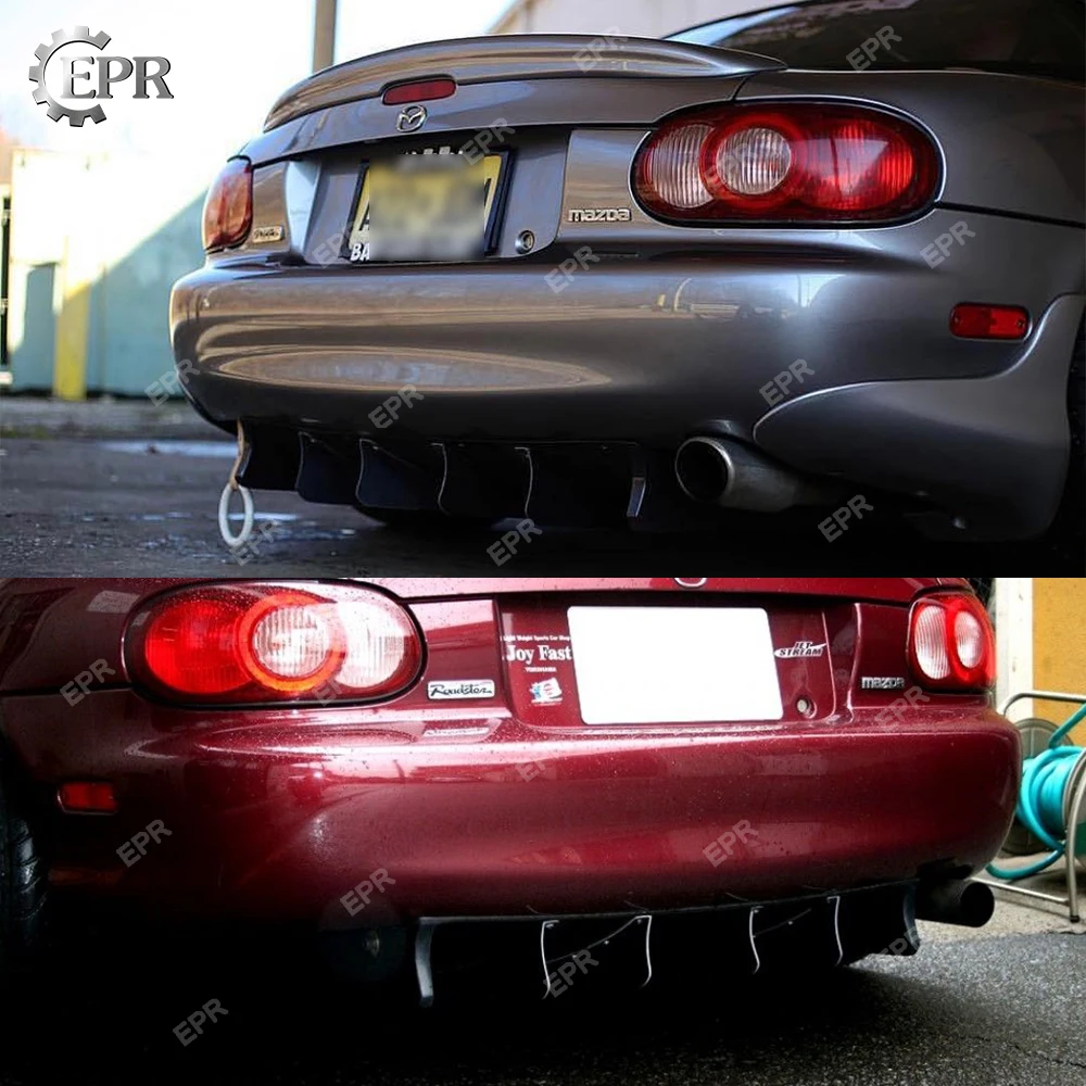 For Mazda MX5 NA Roadster Miata JS Style Rear Under Diffuser with Fin Tuning Part Trim Carbon Fiber Diffuser|Обвесы| |