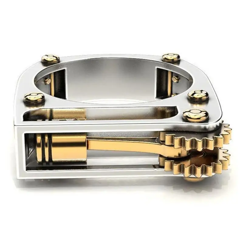 

Unisex Ring Fashion Geometric Mechanical Two-tone Cool Rings Gifts Modern 2020 Wheel Wedding Women Men Rock Punk Jewelry Ge B1P2