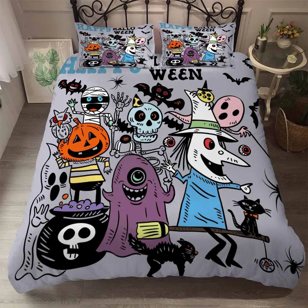 Диагональ с принтом и надписью &quotHappy Halloween&quot пододеяльник комплекты EU двойным