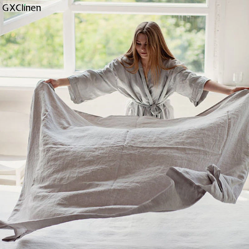 Постельное белье из чистого льна набор простыней постельных принадлежностей