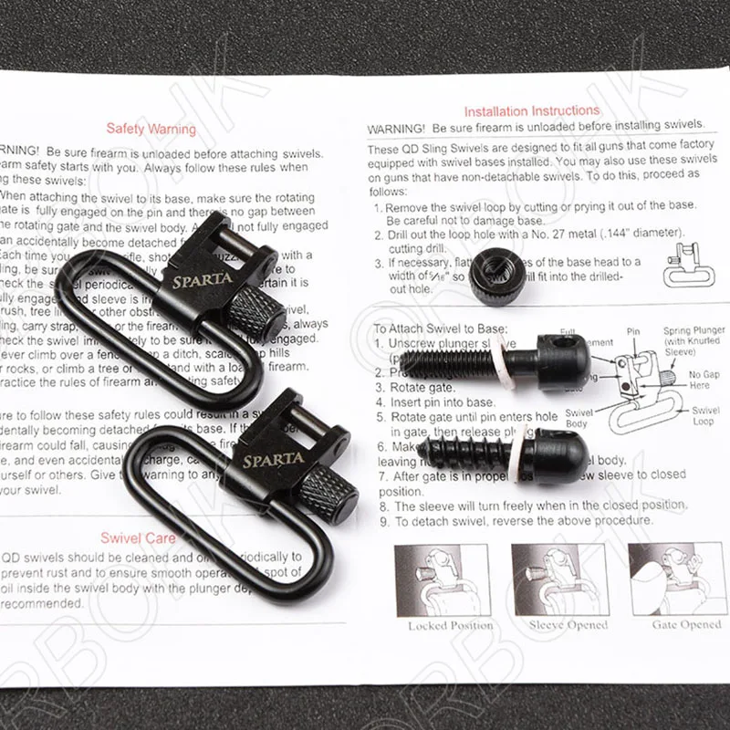 Спарта все стальной пистолет слинг Qd Вертлюги с большинством болтов действий