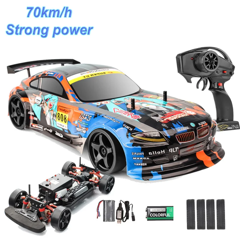 Enlarge 1:10 Rapid Drift Remote Control Car 70km/h Dual Electric Four-wheel Drive Shockproof GTR Sports Car Boy Remote Control Car Toy
