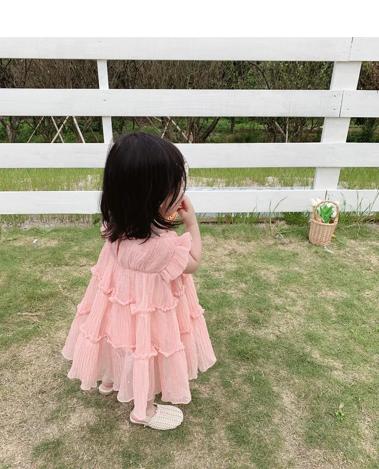 

Girls Brilliant Chiffon Princess Dresses 2019 Summer Fly Sleeve New Aline Casual Fashion Dress Children 3-8 Years Kids Clothes