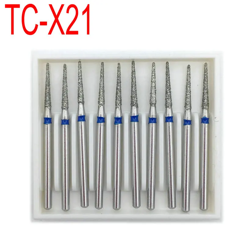

10pcs/box Dental Diamond FG High Speed Burs FG 1.6mm Drill for Polishing Smoothing Teeth Polishers TC-X21
