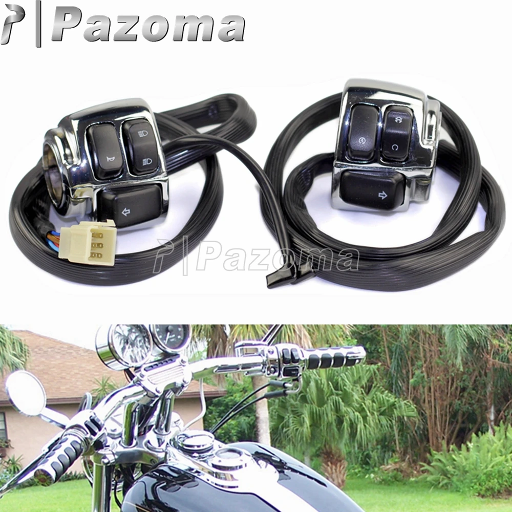 

1Pair Motorcycle Aluminum 1" Handle Bar Control Switch for Harley Softail Dyna Sportster V-rod 25mm Handlebar Switches 1996-2012