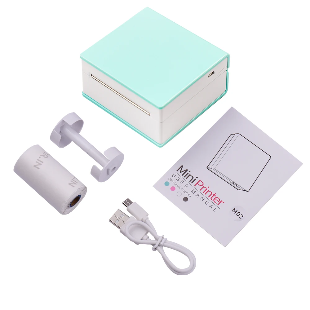 

Aibecy Mini Portable Thermal Printer BT Wireless Pocket Printer 203dpi 53mm Paper Width Multiple Langulage Print Use with APP