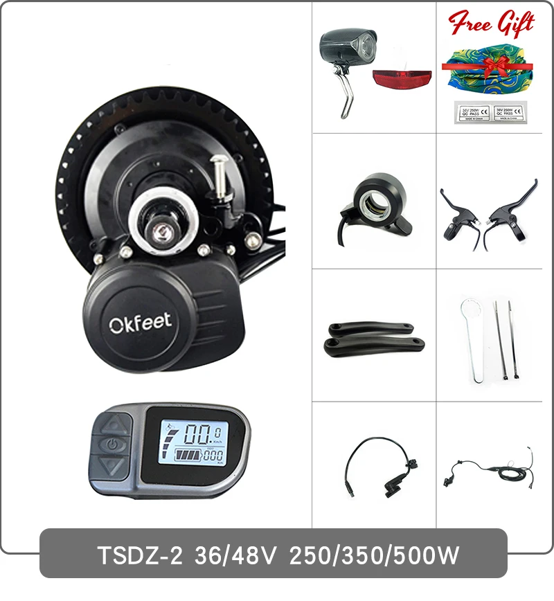 Okfeet TONGSHENG цепь цепи кольцо 52T 48T 38T 36T 34T набор цепных колец для электровелосипеда Средний привод двигателя TSDZ2 комплект электровелосипеда