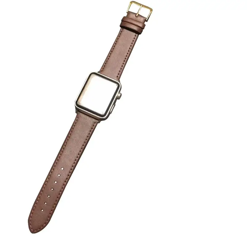 Коричневый Новейшая кожаная Петля для Apple Watch, ремешок серии 1 2 3 4 5 для iWatch, ремешок 42 мм 38 мм 40 мм 44 мм - Цвет ремешка: Коричневый