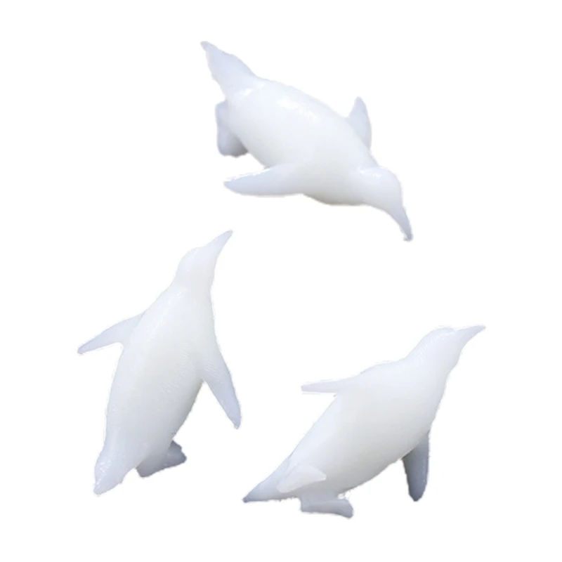 

3 шт./компл. Мягкие пластиковые модели пингвина, эпоксидный Ландшафтный наполнитель, 3D мини-животные, моделирующий полимерный наполнитель д...