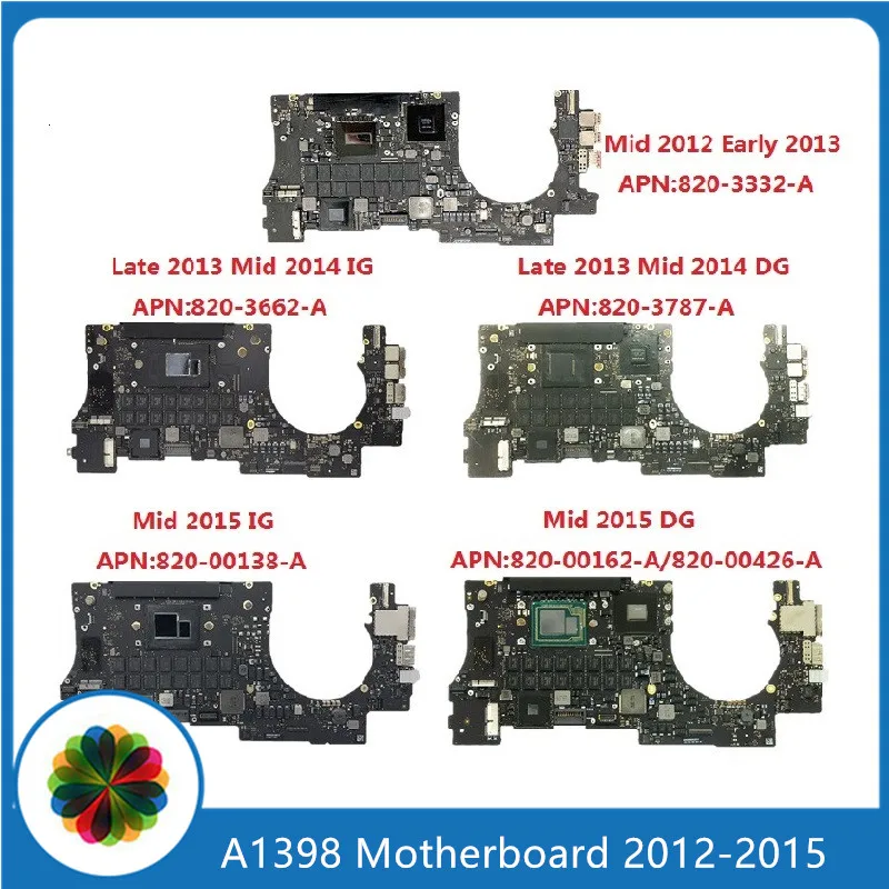 

Оригинальная материнская плата A1398 для MacBook Pro Retina 15 дюймов 2012-2015 Core i7 8/16 ГБ IG DG, материнская плата для ноутбука, замена протестирована