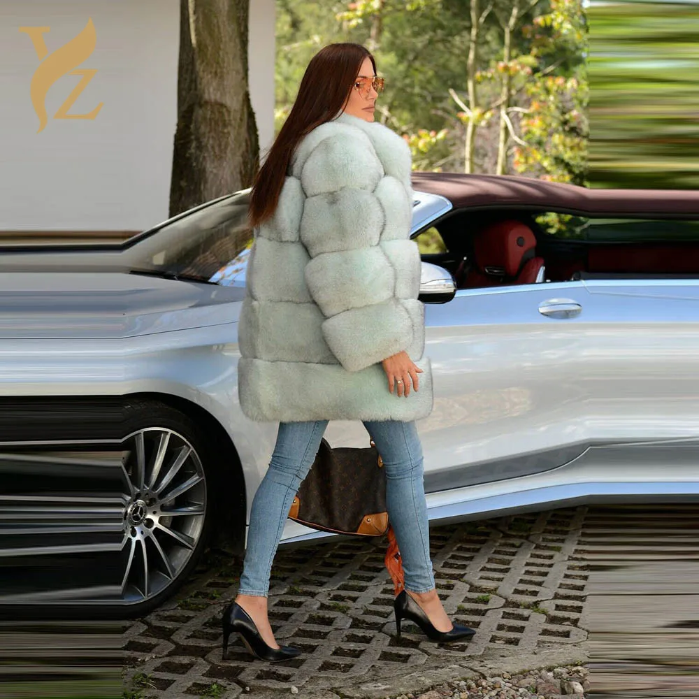 YZ. FURTURE, натуральный Лисий мех, утолщенный роскошный, Новое поступление, натуральный Лисий мех, длинные пальто для женщин, большой Лисий мех, пальто для дам, мода