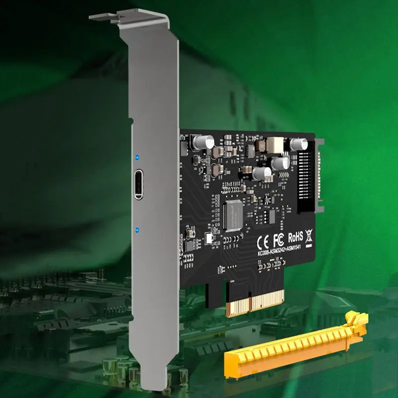 usb 32 pcie raiser card gen 2 x2 type c порты pci e pci express x4 sata 15pin разъем 20 г