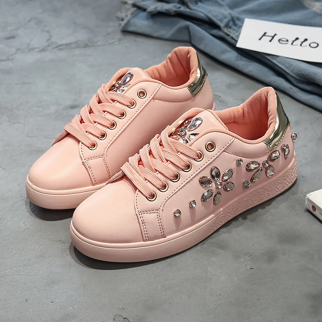 Женские дышащие кроссовки Белые Повседневные из искусственной кожи на плоской