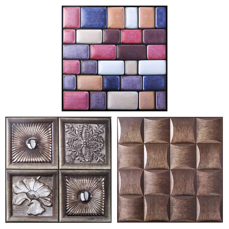 

10pcs Tile Sticker 3D Wall Panel Peel And Paste Ceramic Tile Splash Proof Board Pvc 3d Self Adhesive Suitable For Kitchen