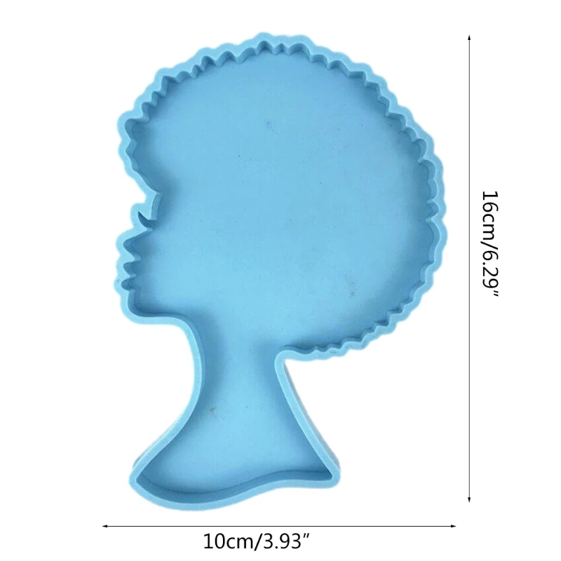 

Super Glossy Woman Head Epoxy Resin Mold Keychain Casting Silicone Mould DIY Crafts Pendant Making Tool