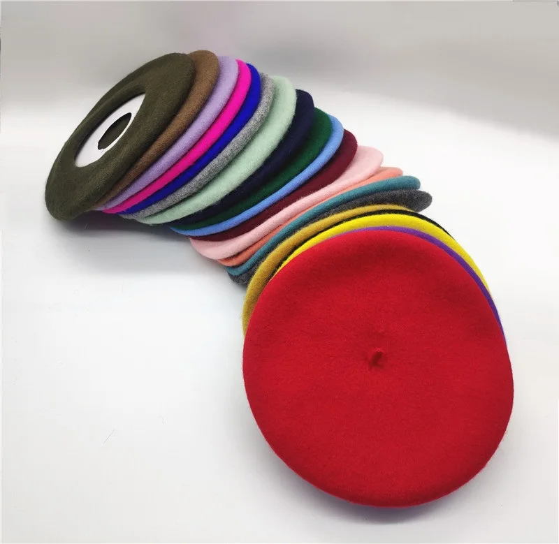 Берет фетровый Женский зимний мягкий теплый шерстяной кепка художника |