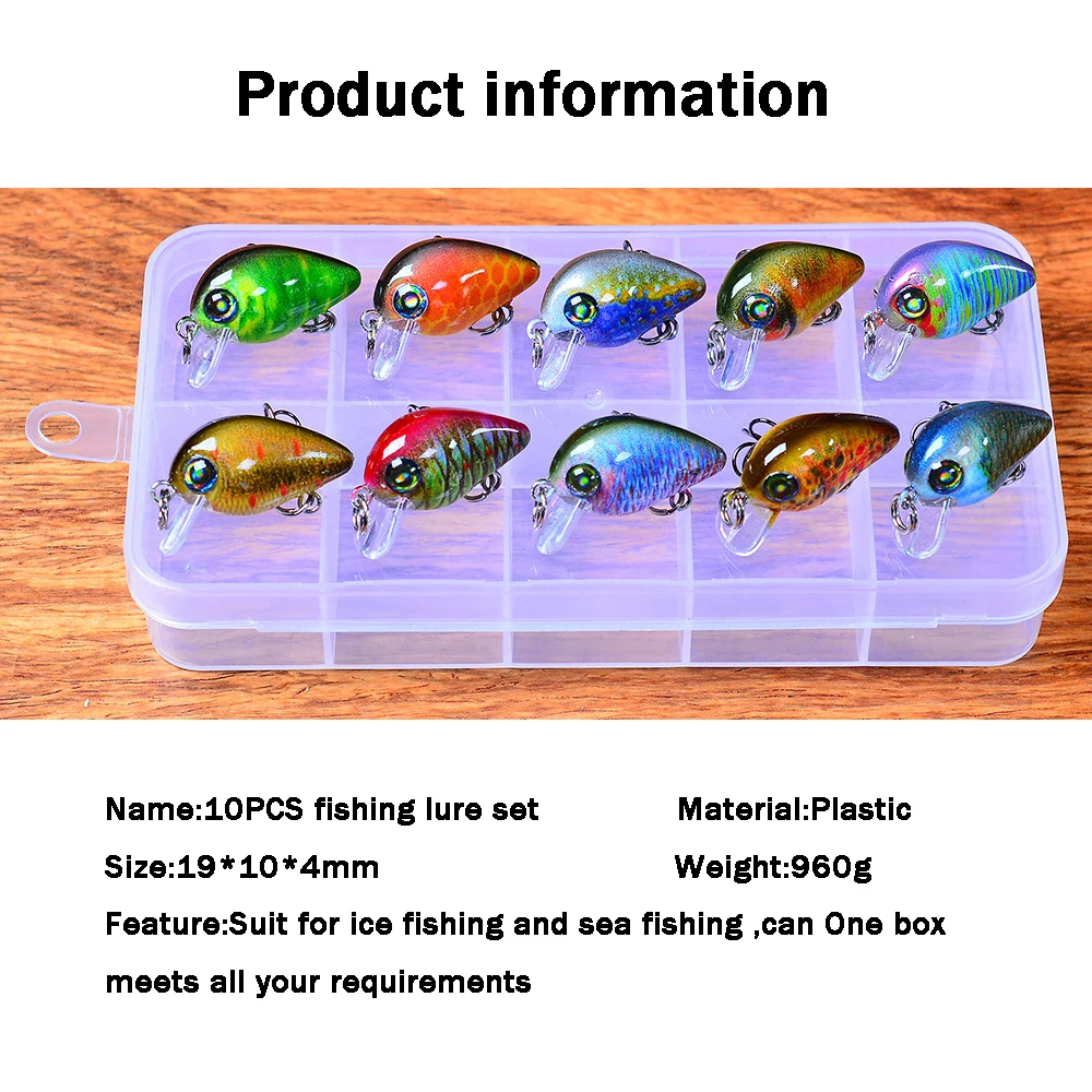 

5PCS/10PCS Multi Fishing Bait Set Plastic Fake Lure Luria Rock Bait Set Box Hooks Mixed Multifunction Outdoor Fishing Equipment