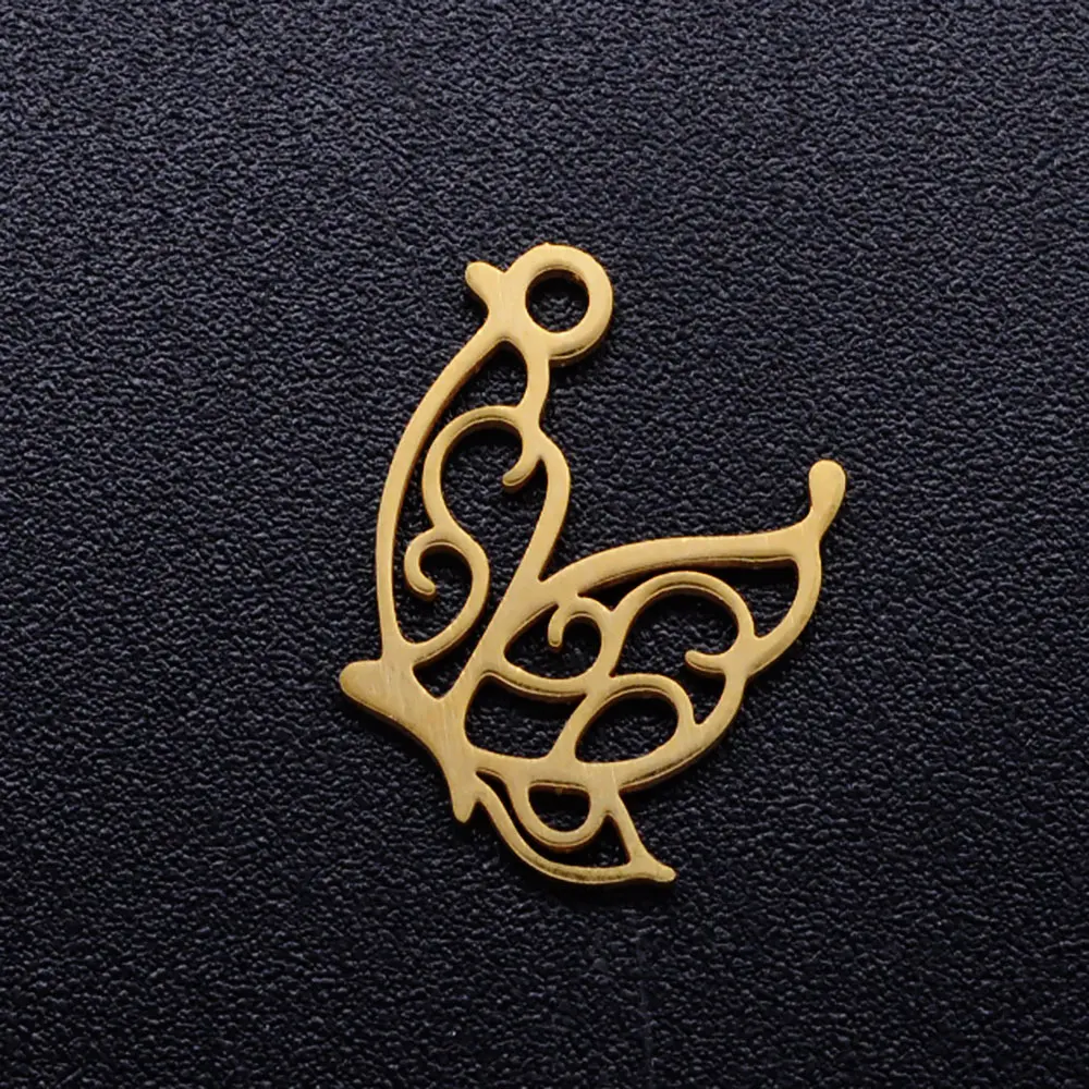 5pcs/lot Animal Cat Kitty DIY Charms - Stainless Steel Peacock Pendant Butterfly Dragonfly Bee Connectors - Wholesale and Durable Charm image 5