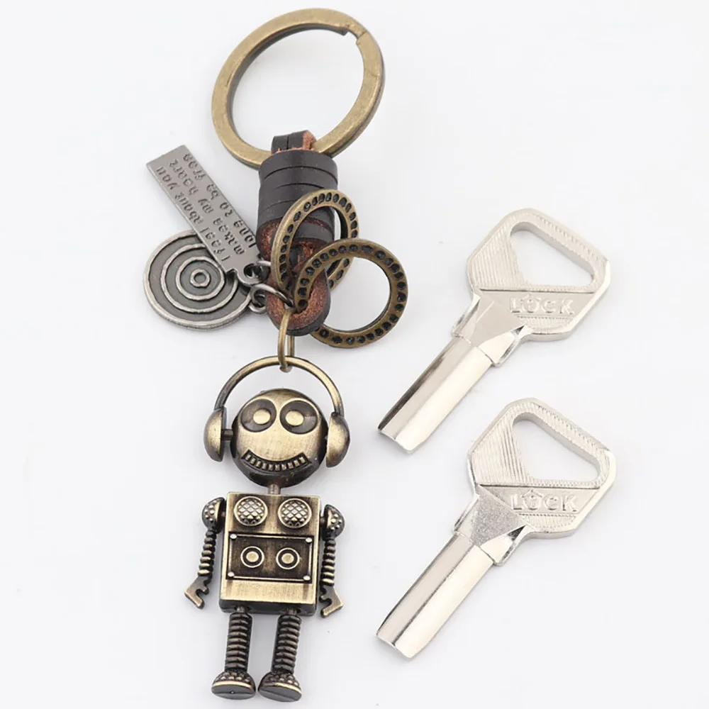 

Men Children Wallet Keychain Pendant Cute Alloy Robot Keychain Exquisite Trinket Keyrings Car Key Chains Best Birthday Present