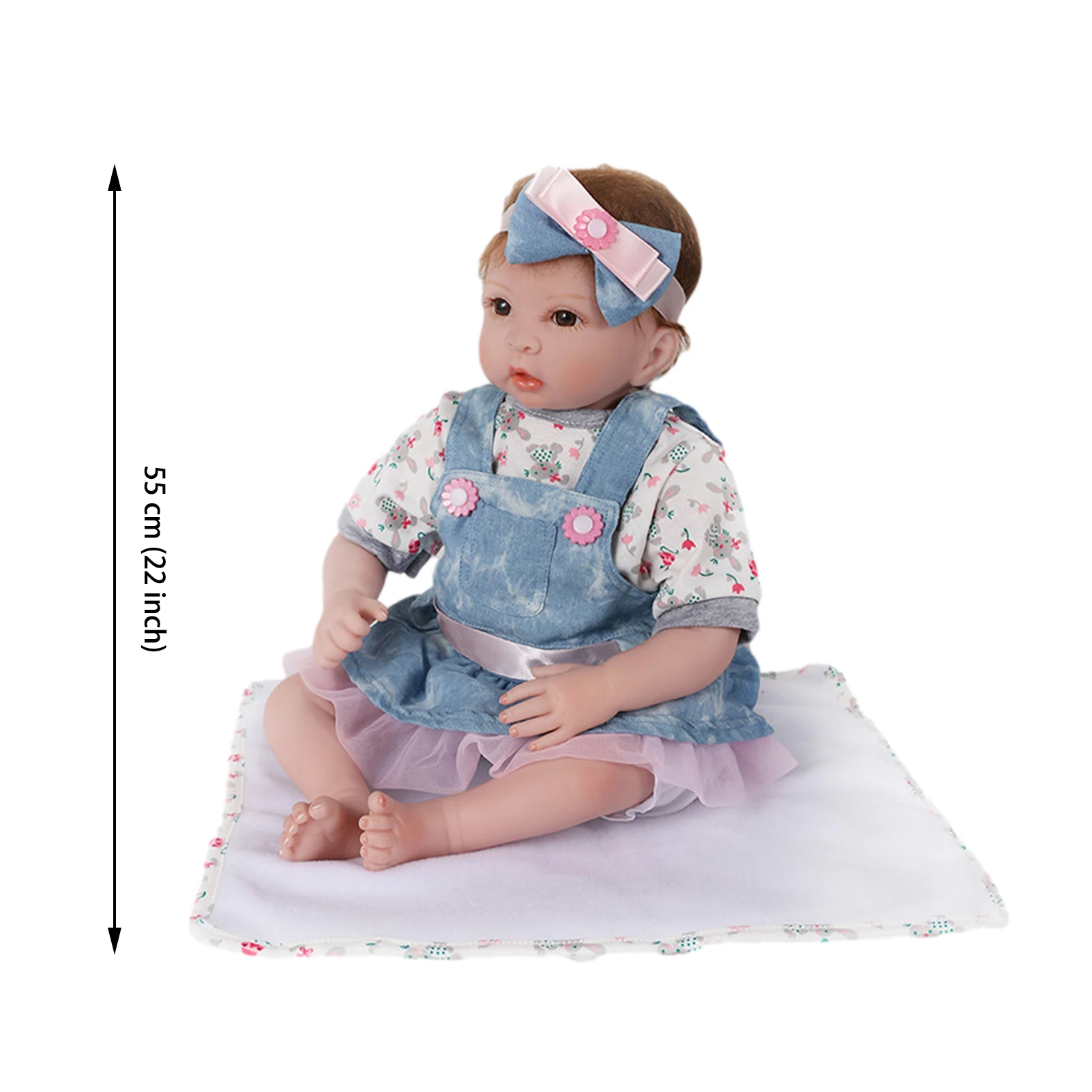 

Soft Baby Doll 22inch Lifelike Baby Doll Toy With Bottle And Pacifier Simulation Baby Doll Gift New Year Gift LOL Toy For Girls