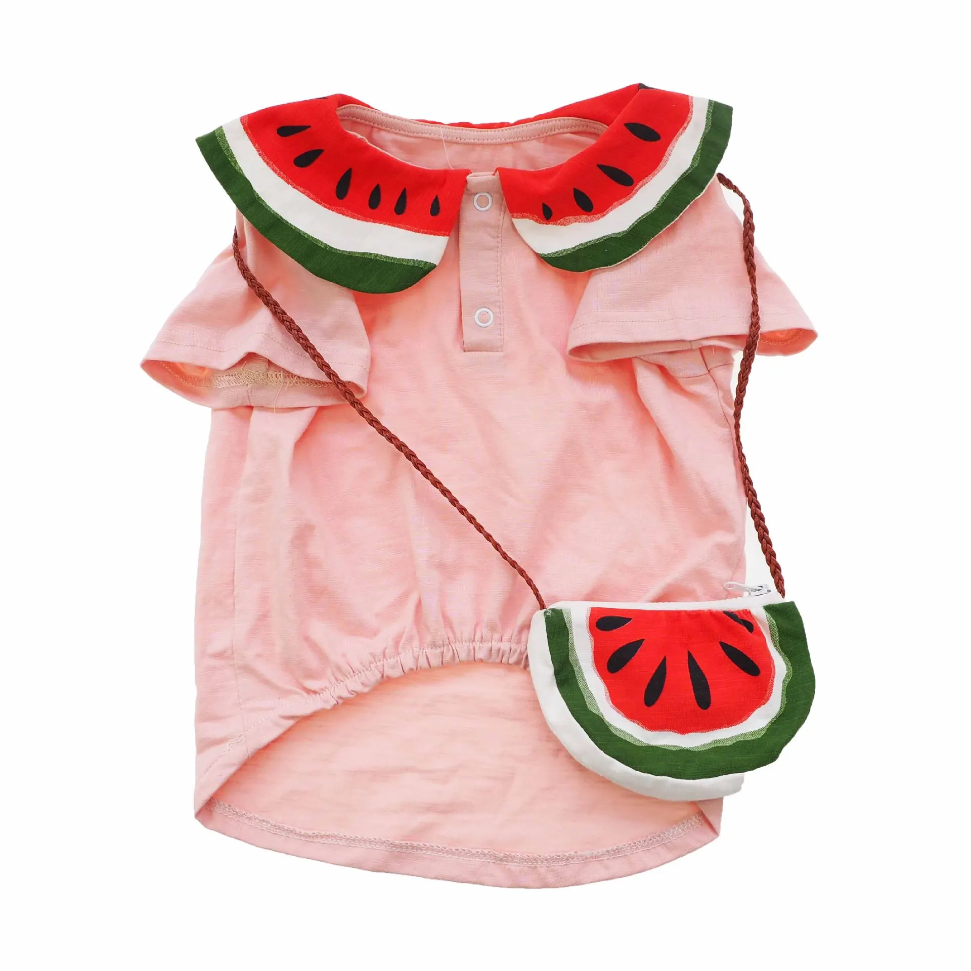 

Pet Clothing Dog Cat Clothes Bag Designer Summer Fruit Printed Dog Shirt for Small Dogs Cute Shirt Yorkshire French Bulldog