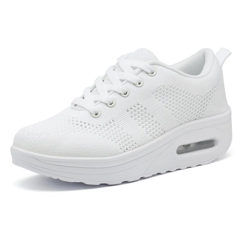 2019 Running Hiking Thick Bottom Platform Wedges Shoes Woman sports Sneakers Spring Autumn Fashion Ladies black students shoes | Обувь