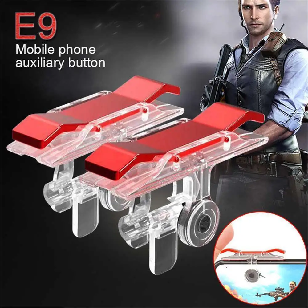 

2PCS E9 Buttons Mobile Phone Shooting Game L1R1 Button Sensitive PUBG Button Handle Game Keyboard Handle Controller Game Trigger