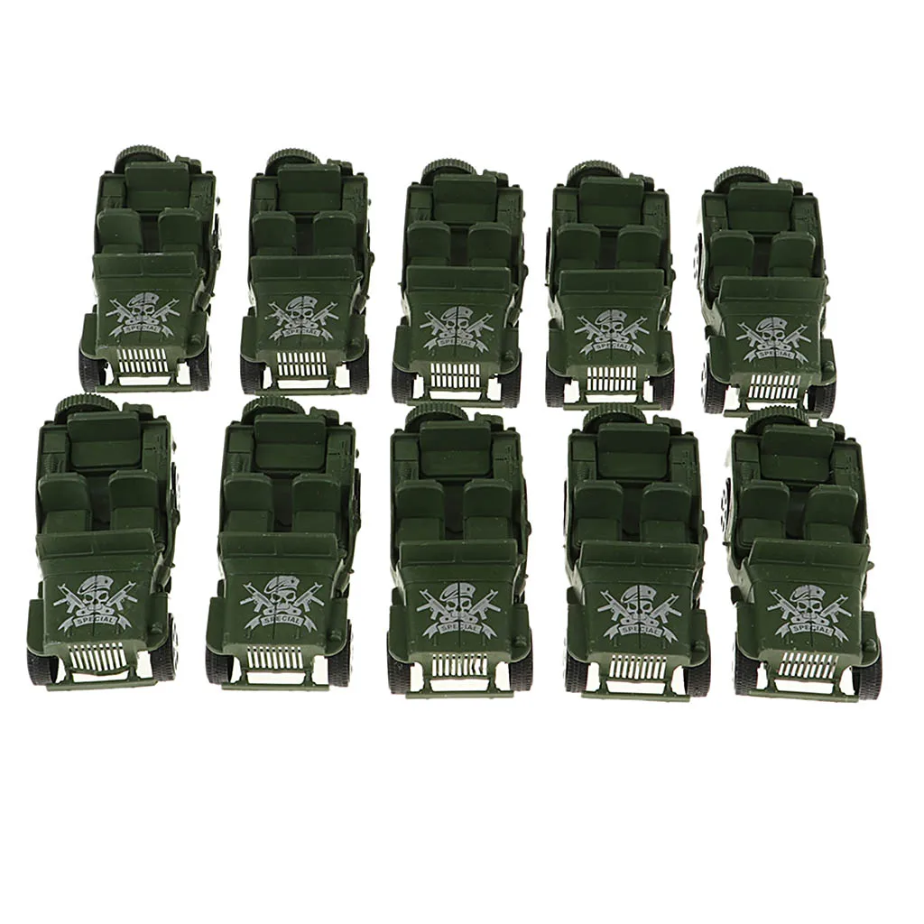 10 шт. пластиковые модели военных джипов для экшн фигурок|Наборы сборки моделей| |